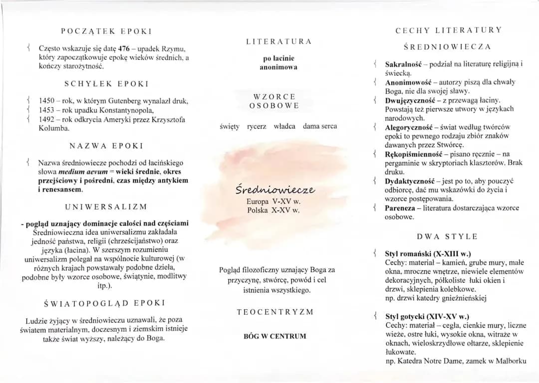 Jakie ideały propagowała epoka średniowiecza i jak wpłynęły na nas? Jakie ideały propagowała epoka średniowiecza i jak wpłynęły na nas?