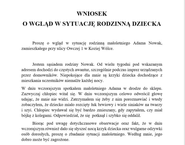 Jak napisać pismo do sądu rodzinnego, aby uzyskać pomoc dla dziecka Jak napisać pismo do sądu rodzinnego, aby uzyskać pomoc dla dziecka